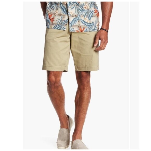 Tommy Bahama Mens Khaki Top Sail Pockets Chino Shorts Sz 32 NEW